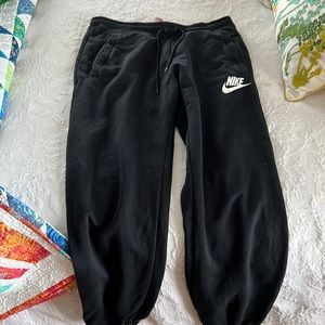 Womens nike black sweatpants with drawstring